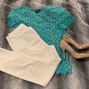 Sheer mint top | DKNY